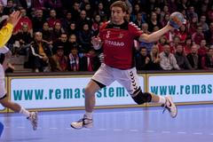 Čeští házenkáři v kvalifikačním utkání na ME 2014 proti Izraeli.