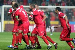 Čeští fotbalisté v kvalifikačním utkání MS 2014 proti Maltě v Plzni.