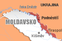 Mapa - Podněstří, Moldavsko