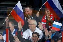 Rusové slaví gól na MS 2013