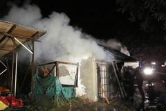 Požár chatky na Brněnsku