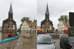 Srovnání / Německo / Povodně / Wehlen / 4.6.