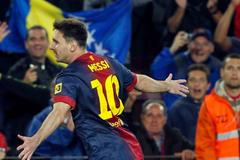 Lionel Messi slaví gól do sítě Realu Betis