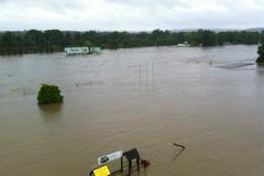 Povodně v kanoistickém areálu v Troji