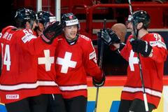 MS v hokeji 2013, Kanada - Švýcarsko: Švýcaři slaví gól na 0:1