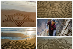 FOTO Americký umělec kreslí ornamenty do písku