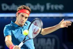 Roger Federer na turnaji v Dubaji 2014