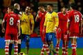 Arsenal's Flamini reacts as referee Mason sends him off during their English Premier League soccer match against Southampton at St.Mary's Stadium in Southampton