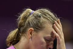 Petra Kvitová na turnaji v Dauhá 2014