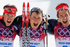 Maxim Vylegžanin, Alexander Legkov a Ilja Černousov