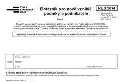 Formulář ČSÚ - RES 2014