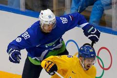 Soči 2014: Švédsko - Slovinsko, Kovačevič, Kruger (hokej, muži, čtvrtfinále 1)