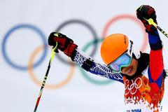 Vanessa Mae v obřím slalomu na olympiádě v Soči