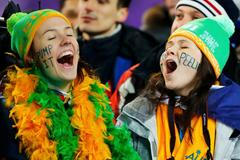 Fanoušci na olympiádě v Soči 2014: Australanky na akrobatickém lyžování