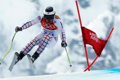 Ondřej Bank při super-G na OH v Soči