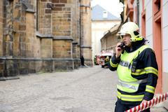 Nácvik požáru krovu Svatovítské katedrály