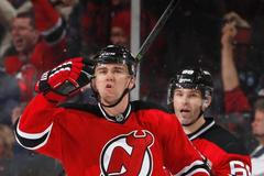 Marek Židlický, Jaromír Jágr (New Jersey, radost, gól)