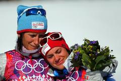 Norky Björgenová a Wengová plakají po skiatlonu na olympiádě v Soči
