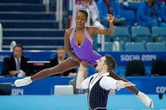 France's James and Cipres during the figure skating team pairs' short program at the Sochi 2014 Winter Olympics