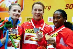 Anželika Sidorovová, Jiřina Svobodová, Yarisley Silvaová na halovém MS v Sopotech