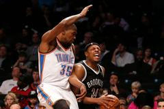 NBA, Brooklyn - Oklahoma City: Paul Pierce (34) - Kevin Durant (35)