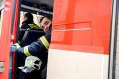 Nácvik požáru krovu Svatovítské katedrály