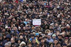 ukrajina rusko demonstrace kyjev