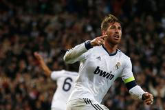 Fotbal, Liga mIstrů: Real Madrid - Dortmund: Sergio Ramos slaví gól na 2:0