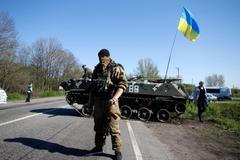 Ukrajina - 24. 4. - kontrolní stanoviště ukrajinské armády