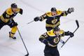 Hráči Bostonu slaví postup během play off NHL 2013