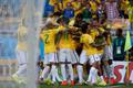 MS 2014, Brazílie-Chile: David Luiz a Brazilci slaví gól