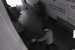 Útočníka v muzeu zachytila průmyslová kamera.