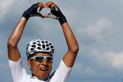 20. etapa Tour de France 2013 (Nairo Quintana a jeho radost)
