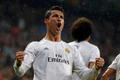 Ronaldo of Real Madrid celebrates his goal against Borussia Dortmund during their Champions League quarter-final first leg soccer match at Santiago Bernabeu stadium in Madrid