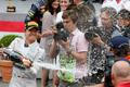 Mercedes Formula One driver Rosberg of Germany celebrates winning the Monaco F1 Grand Prix