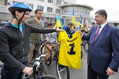 Petro Porošenko během předvolební kampaně v Oděse.