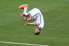 Miroslav Klose z Německa slaví gól na MS proti Ghaně