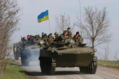 Ukrajinští vojáci u Kramatorsku