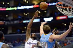 NBA: Denver Nuggets at Los Angeles Clippers (DeAndre Jordan, Timofey Mozgov)