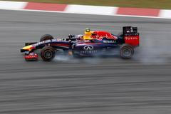 Red Bull Formula One driver Ricciardo of Australia drives during the first practice session of the Malaysian F1 Grand Prix at Sepang International Circuit outside Kuala Lumpur