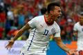 Chile's Eduardo Vargas celebrates scoring a goal during the 2014 World Cup Group B soccer match against Spain at the Maracana stadium in Rio de Janeiro