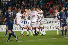 Sigma Olomouc - Sparta Praha (radost, gól, Josef Hušbauer)