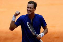 Tomáš Berdych v Madridu po výhře nad Grigorem Dimitrovem