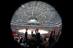 Hokejová hala v Minsku.