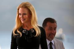 Actress Nicole Kidman and actor Tim Roth are seen at the Grand Journal de Canal+ television studio on the Croisette on the eve of the opening of the 67th Cannes Film Festival in Cannes