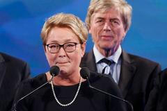 Parti Quebecois leader Pauline Marois delivers her concession speech at her provincial election night headquarters in Montreal