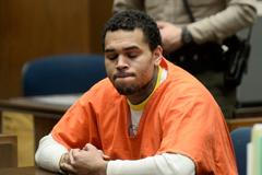 Chris Brown appears in court for a hearing at the Criminal Courts in Los Angeles