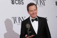 Actor Bryan Cranston poses backstage with his Tony Award at the American Theatre Wing's 68th annual Tony Awards at Radio City Music Hall in New York