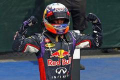 Red Bull Formula One driver Ricciardo of Australia celebrates after winning the Canadian F1 Grand Prix at the Circuit Gilles Villeneuve in Montreal