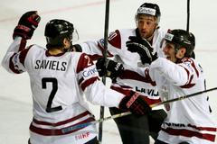 Saviels, Jass a Andersons slaví branku Lotyšska na MS 2013